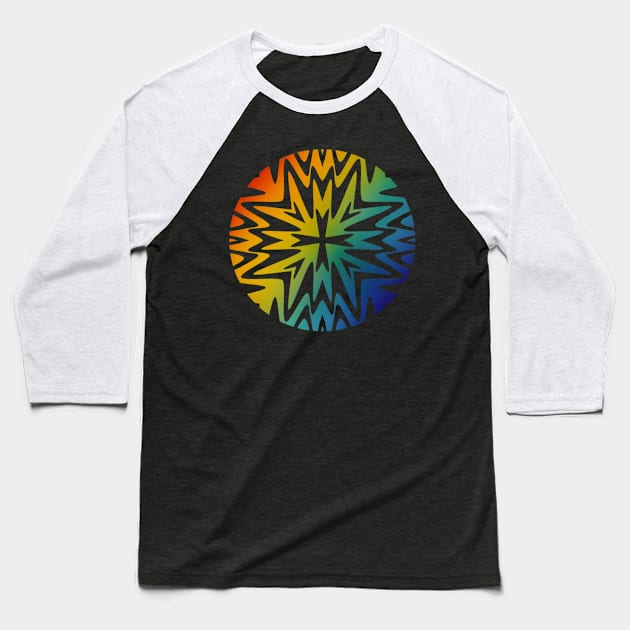 Swooshy Rainbow design Baseball T-Shirt by Geomhectic